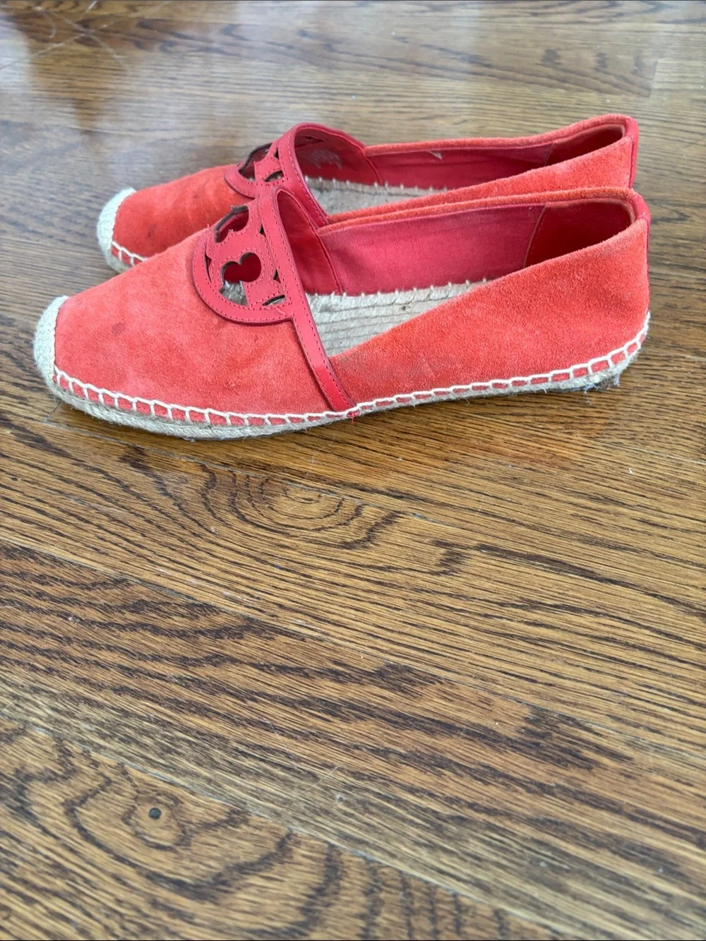Tory Burch Coral Suede Espadrille Slip-Ons